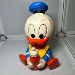 Vintage Disney Baby Donald Duck Rubber Squeak Toy 7” Tall Baby Toys Dog Toys